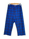 【中古】KIDILL◆BONTAGE CROPPED PANTS/44/ポリエステル/ブルー/KL255-A【メンズウェア】