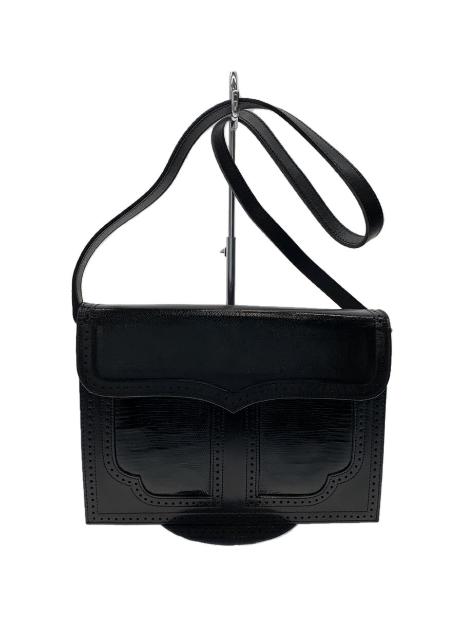 【中古】YVES SAINT LAURENT◆ショルダーバッグ/BLK/無地//【バッグ】