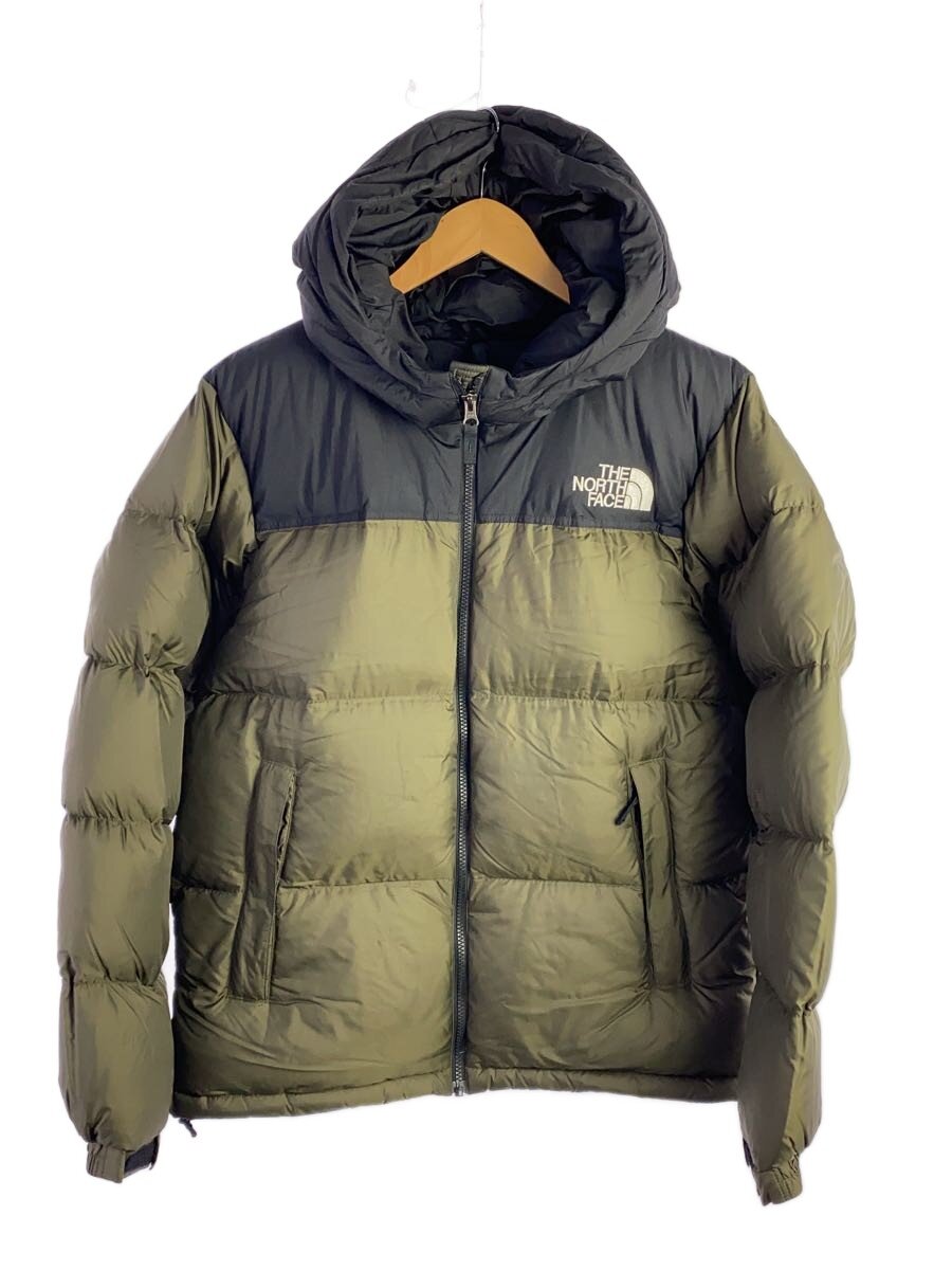 【中古】THE NORTH FACE◆NUPTSE HOODIE_ヌプシフーディー/L/ナイロン/KHK【メンズウェア】