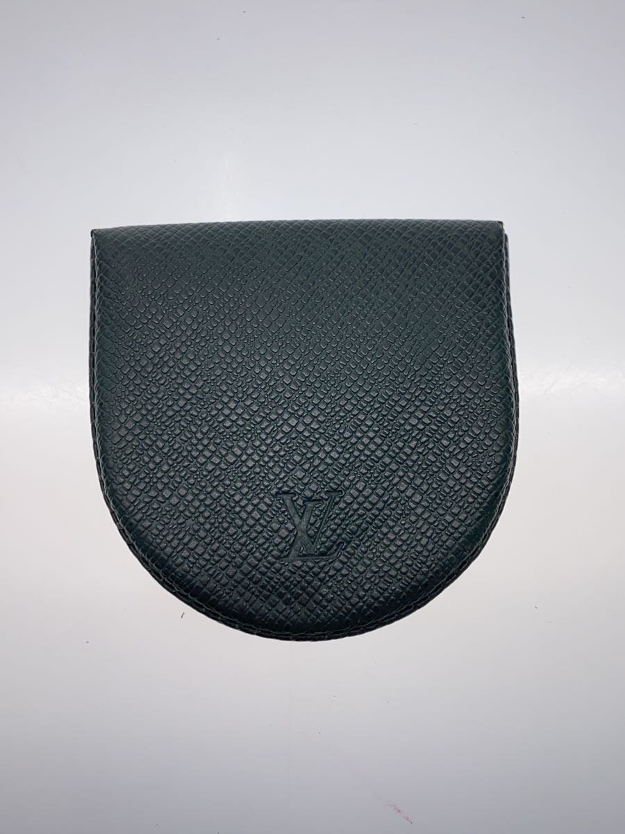 【中古】LOUIS VUITTON◆ポルト・モネ・キュヴェット_タイガ_BLK/レザー/GRN/無地/メンズ【服飾雑貨他】