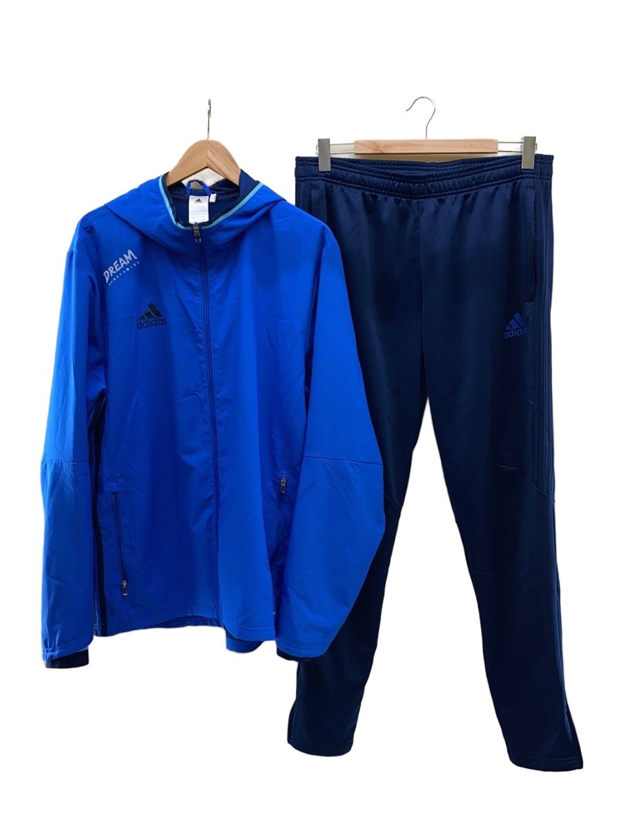 【中古】adidas◆スポーツウェアー/BLU/セットアップ//【スポーツ】
