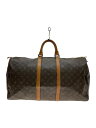 【中古】LOUIS VUITTON◆キーポル・バンドリエール55_モノグラム・キャンバス_BRW/PVC/BRW【バッグ】