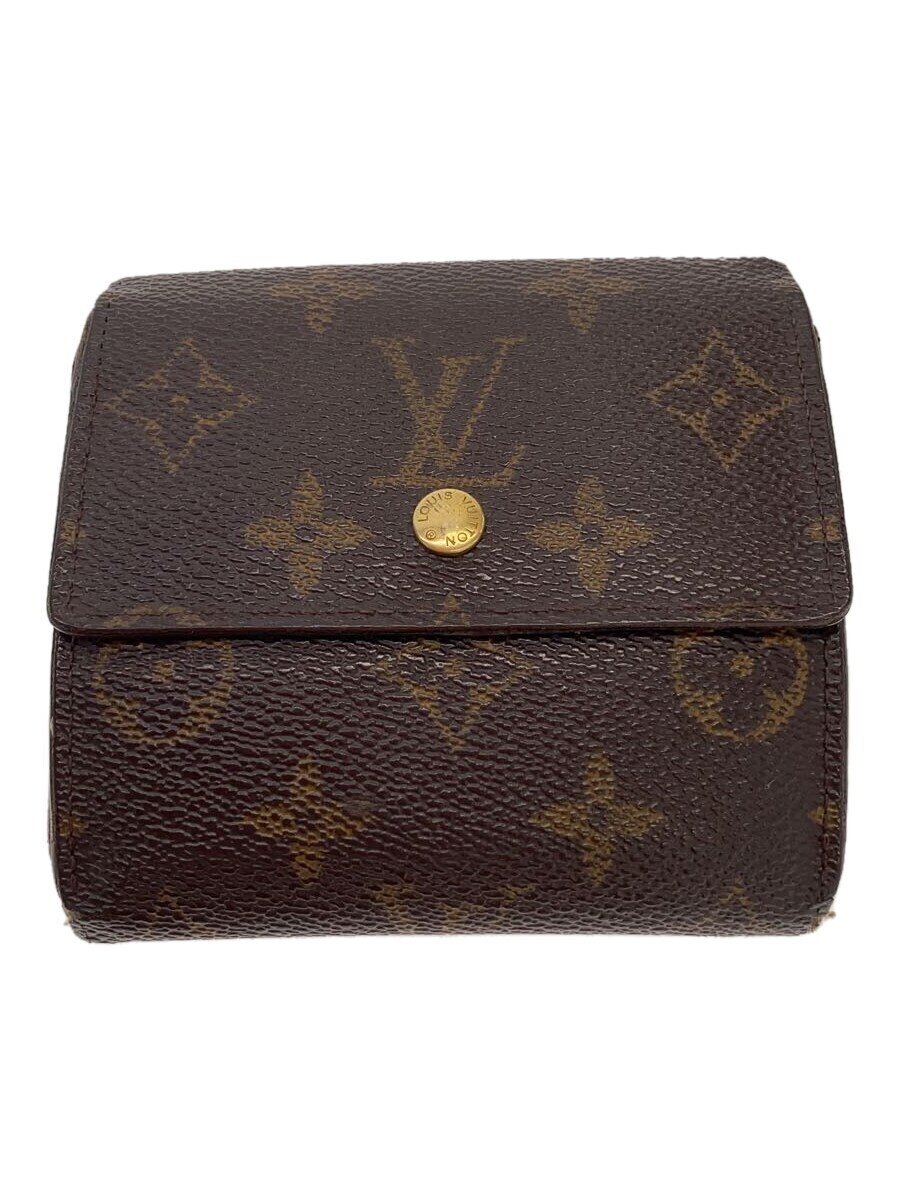 【中古】LOUIS VUITTON◆ポルト・モネ・ビエ・カルト・クレディ_モノグラム・キャンバス_BRW/PVC/BRW/レディース【服飾雑貨他】