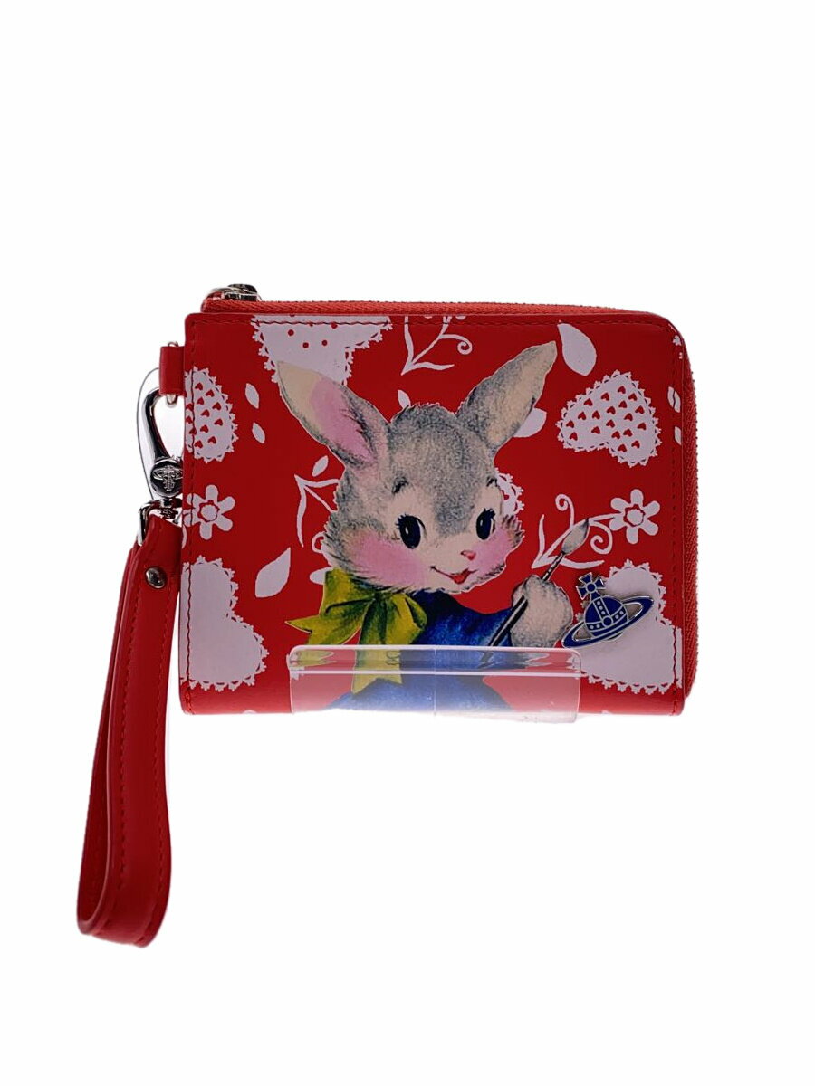 【中古】Vivienne Westwood◆PAINTEING BUNNY/財布/--/RED/プリント/レディース【服飾雑貨他】