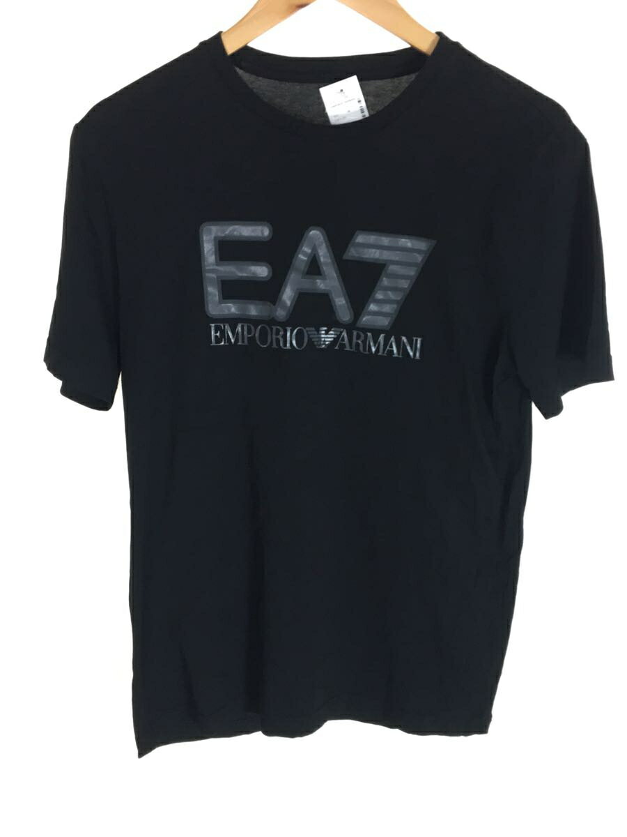 【中古】EMPORIO ARMANI◆Tシャツ/M/コットン/BLK【メンズウェア】