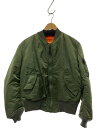 【中古】ALPHA INDUSTRIES◆90s/USA製/MA-1/フライトジャケット/M/ナイロン/KHK【メンズウェア】