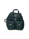 【中古】PRADA◆リュック/ナイロン/BLK/RE NYLON【バッグ】