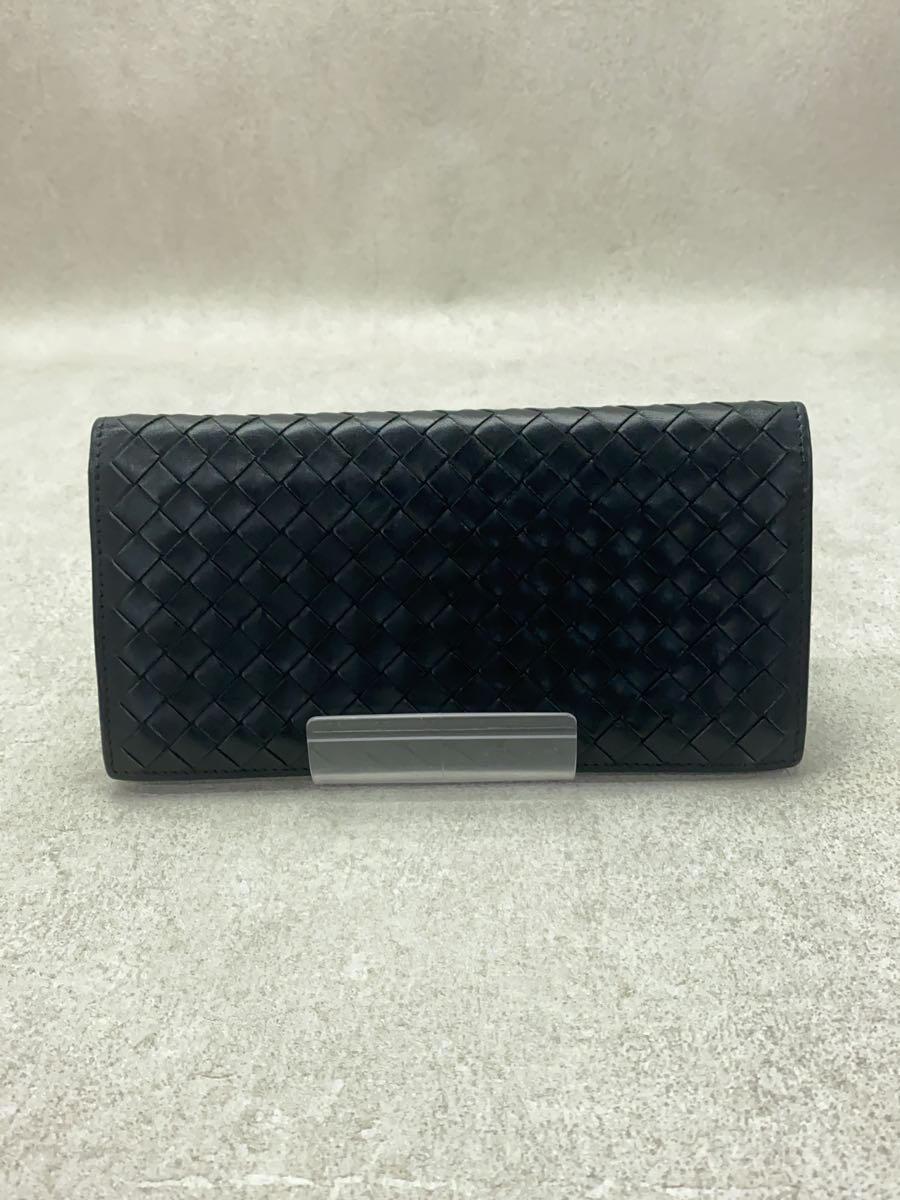 【中古】BOTTEGA VENETA◆ボッテガヴェネタ/長財布/レザー/BLK/無地/メンズ/156819 V4651 1000【服飾雑貨他】