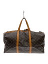 【中古】LOUIS VUITTON◆サック・スプール45_モノグラム・キャンバス/PVC/BRW【バッグ】