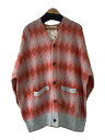 【中古】DAIRIKU◆23AW Mohair Border Cardigan//L/ナイロン/RED/23AW K-2【メンズウェア】