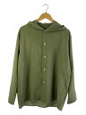 【中古】LAD MUSICIAN◆HOODED BIG SHIRT/長袖シャツ/42/ポリエステル/グリーン//【メンズウェア】