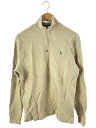 【中古】POLO RALPH LAUREN◆ニット・セーター(薄手)/M/コットン/BEG/無地【メンズウェア】