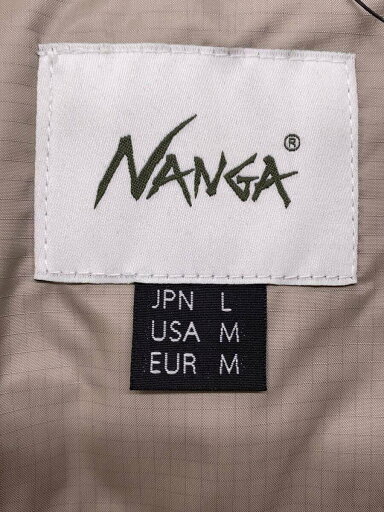 【中古】NANGA◆NANGA BELIEVE IN YOUR/ダウンジャケット/L/ナイロン/CRM/無地/G000005【メンズウェア】