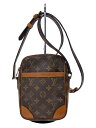 【中古】LOUIS VUITTON◆ダヌーブMM_モノグラム・キャンバス_BRW/PVC/ブラウン/サブポケット劣化【バッグ】
