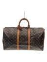 【中古】LOUIS VUITTON◆キーポル・バンドリエール55_モノグラム・キャンバス_BRW/PVC/BRW【バッグ】