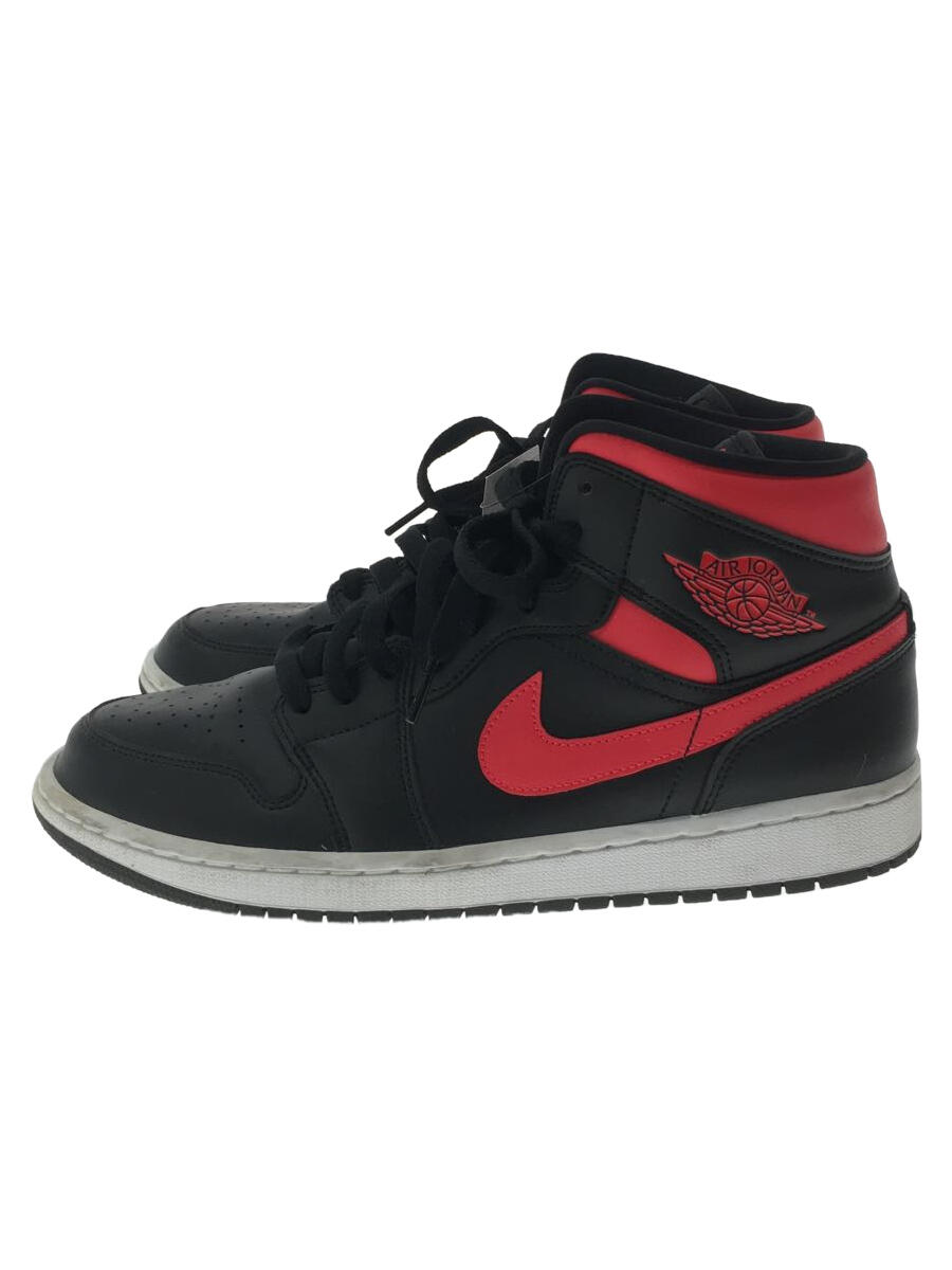 【中古】NIKE◆AIR JORDAN 1 MID_エアジョーダン 1 ミッド/28.5cm/ブラック/BQ6472-004【シューズ】