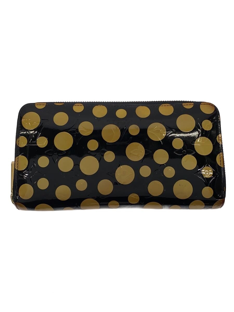 【中古】LOUIS VUITTON◆ジッピー・ウォレット_モノグラム・ヴェルニドット/エナメル/BLK/モノグラム/メンズ【服飾雑貨他】