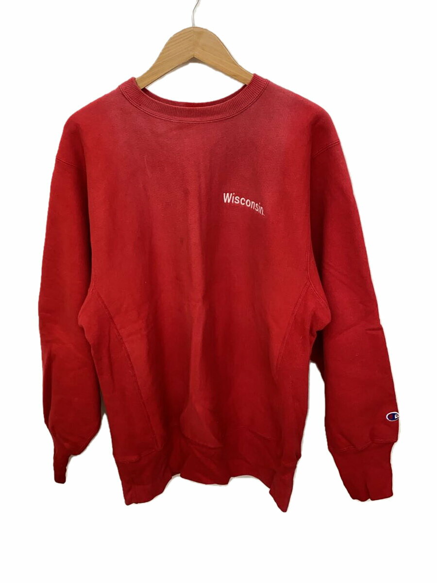 【中古】Champion◆スウェット/XL/コットン/RED【メンズウェア】