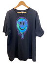 【中古】FRUIT OF THE LOOM◆くずれスマイル/Tシャツ/--/コットン/BLK【メンズウェア】