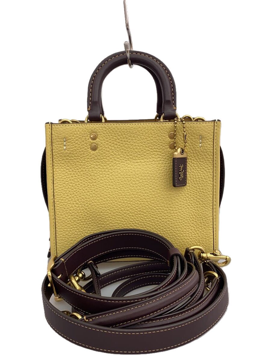 【中古】COACH◆ショルダーバッグ/レザー/YLW/CH586【バッグ】