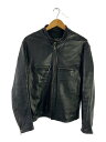 【中古】J.CREW◆90s/シングルライダース/レザージャケット・ブルゾン/S/レザー/ブラック【メンズウェア】(4)