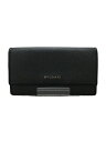 【中古】BVLGARI◆ウィークエンド/2つ折り長財布/レザー/BLK/総柄/メンズ/角スレ・使用感有【服飾雑貨他】