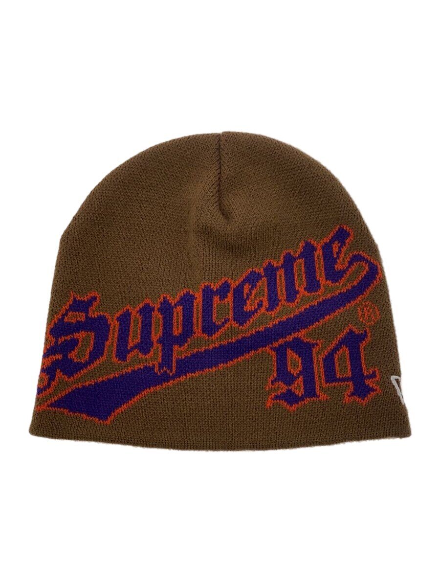 【中古】Supreme◆22AW/script beanie/ニットキャップ/--/アクリル/キャメル/無地/メンズ【服飾雑貨他】