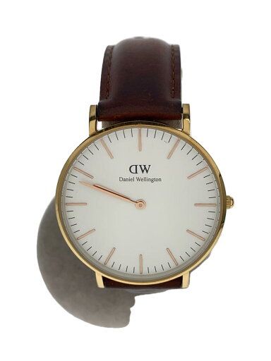 【中古】Daniel Wellington◆クォーツ腕時計/アナログ/レザー/WHT/BRW/DW00100035【服飾雑貨他】 【中古】Daniel Wellington◆クォーツ腕時計/アナログ/レザー/WHT/BRW/DW00100035【服飾雑貨他】