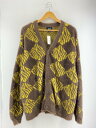 【中古】HUF◆カーディガン(厚手)/XL/ナイロン/BRW/総柄【メンズウェア】