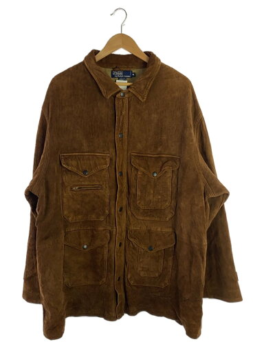 【中古】POLO RALPH LAUREN◆スウェードハンティングジャケット/XL/スウェード/BRW【メンズウェア】 【中古】POLO RALPH LAUREN◆スウェードハンティングジャケット/XL/スウェード/BRW【メンズウェア】