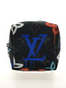 【中古】LOUIS VUITTON◆23AW/スクエアードポーチ/レザー/ブラック/メンズ/M00969/ルイヴィトン【服飾雑貨他】