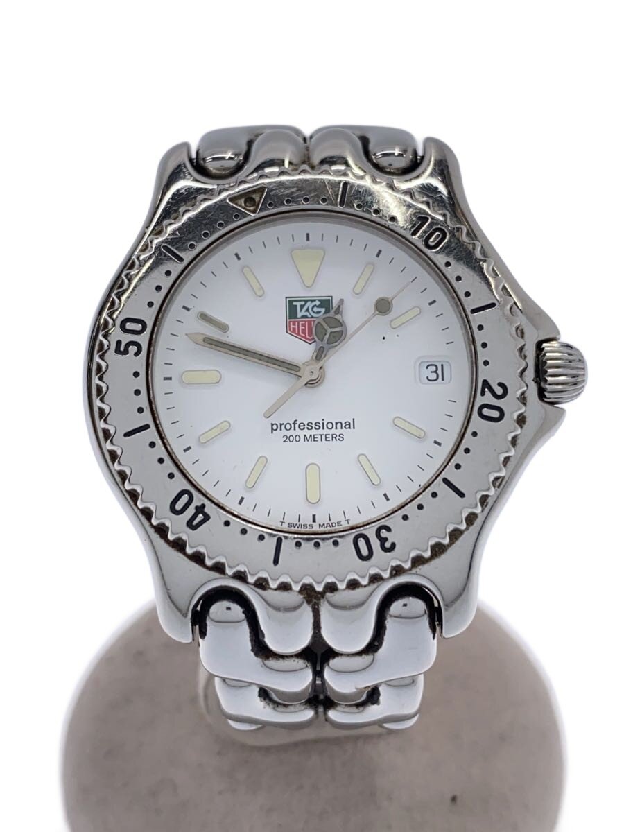 【中古】TAGHeuer◆クォーツ腕時計/アナログ/WHT/SLV/S90.806【服飾雑貨他】
