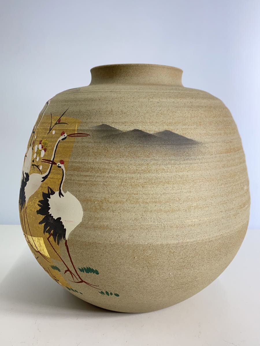 【中古】九谷焼◆勇峰窯/金箔郡鶴/壷・花瓶/CML【インテリア小物・日用雑貨】 [3]