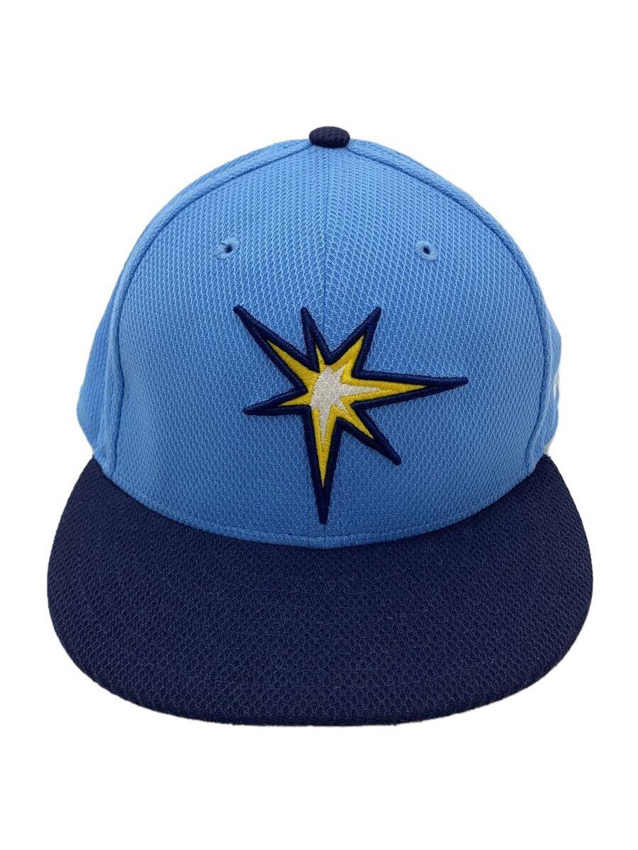 【中古】NEW ERA◆キャップ/7 3/8/ポリエステル/BLU/メンズ【服飾雑貨他】