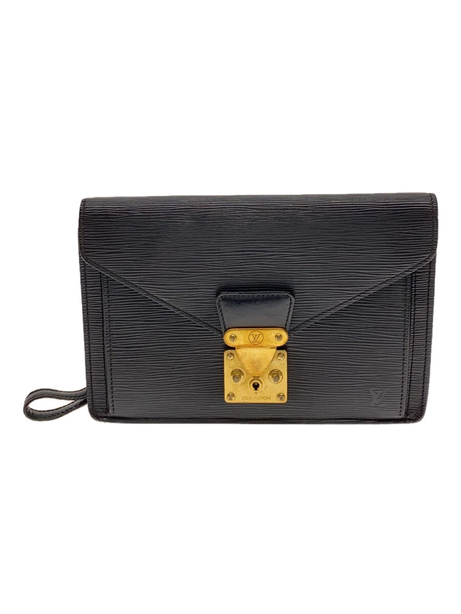 【中古】LOUIS VUITTON◆モンソー_エピ_BLK/レザー/BLK【バッグ】