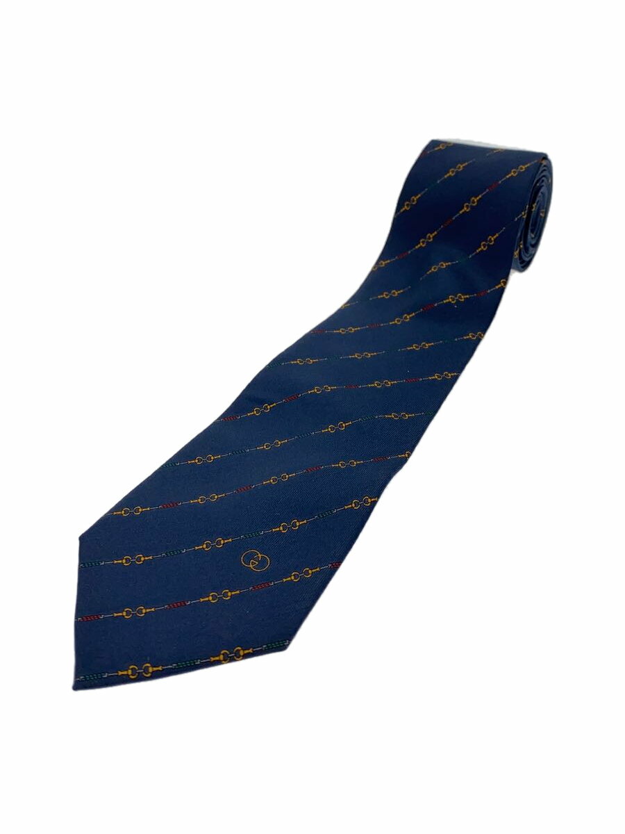 【中古】GUCCI◆ネクタイ/--/NVY/総柄/メンズ【服飾雑貨他】