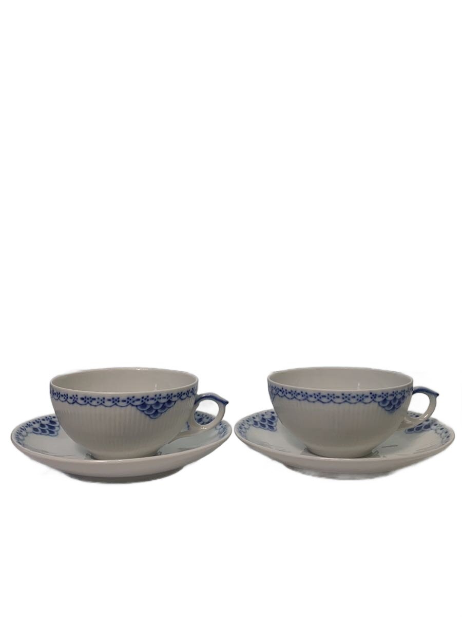 【中古】ROYAL COPENHAGEN◆カップ&ソーサー/2点セット/WHT/プリンセス/081/082【キッチン用品】