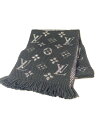 【中古】LOUIS VUITTON◆エシャルプ・ロゴマニアシャイン_モノグラム_BLK/ウール/BLK/メンズ【服飾雑貨他】