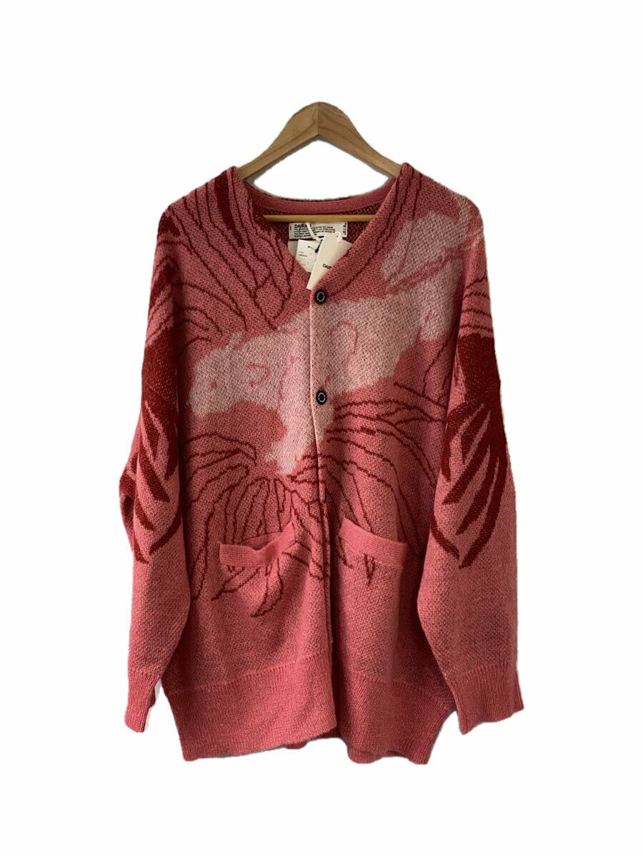 【中古】DAIRIKU◆23SS Leopard Mohair Cardigan Knit//L/ナイロン/PNK/23SS K-3【メンズウェア】