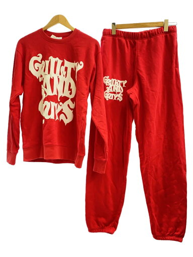 【中古】GUILTY GUYS◆セットアップ/L/コットン/RED【メンズウェア】 【中古】GUILTY GUYS◆セットアップ/L/コットン/RED【メンズウェア】