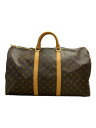【中古】LOUIS VUITTON◆キーポル・バンドリエール55_モノグラム・キャンバス_BRW/PVC/BRW【バッグ】