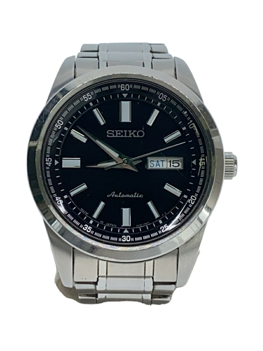 【中古】SEIKO◆自動巻腕時計/アナログ/ステンレス/BLK/SLV/4R36-05Z0【服飾雑貨他】