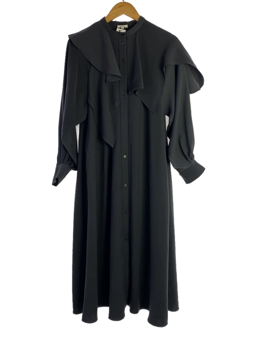【中古】ENFOLD◆シャツワンピース/36/ポリエステル/BLK/無地/300GA233-1430/グレーブラック【レディースウェア】