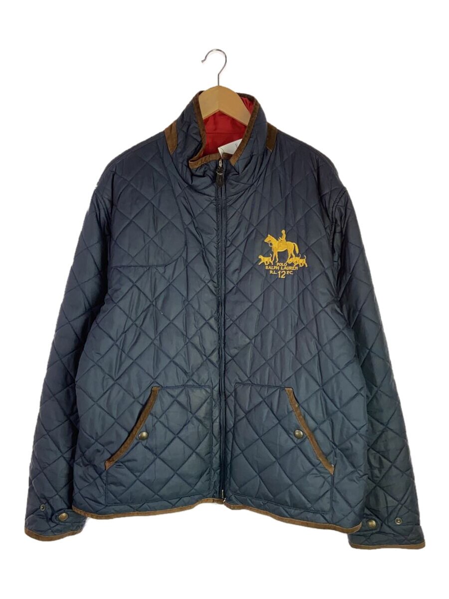 【中古】POLO RALPH LAUREN◆キルティングジャケット/XXL/ポリエステル/NVY/無地//【メンズウェア】