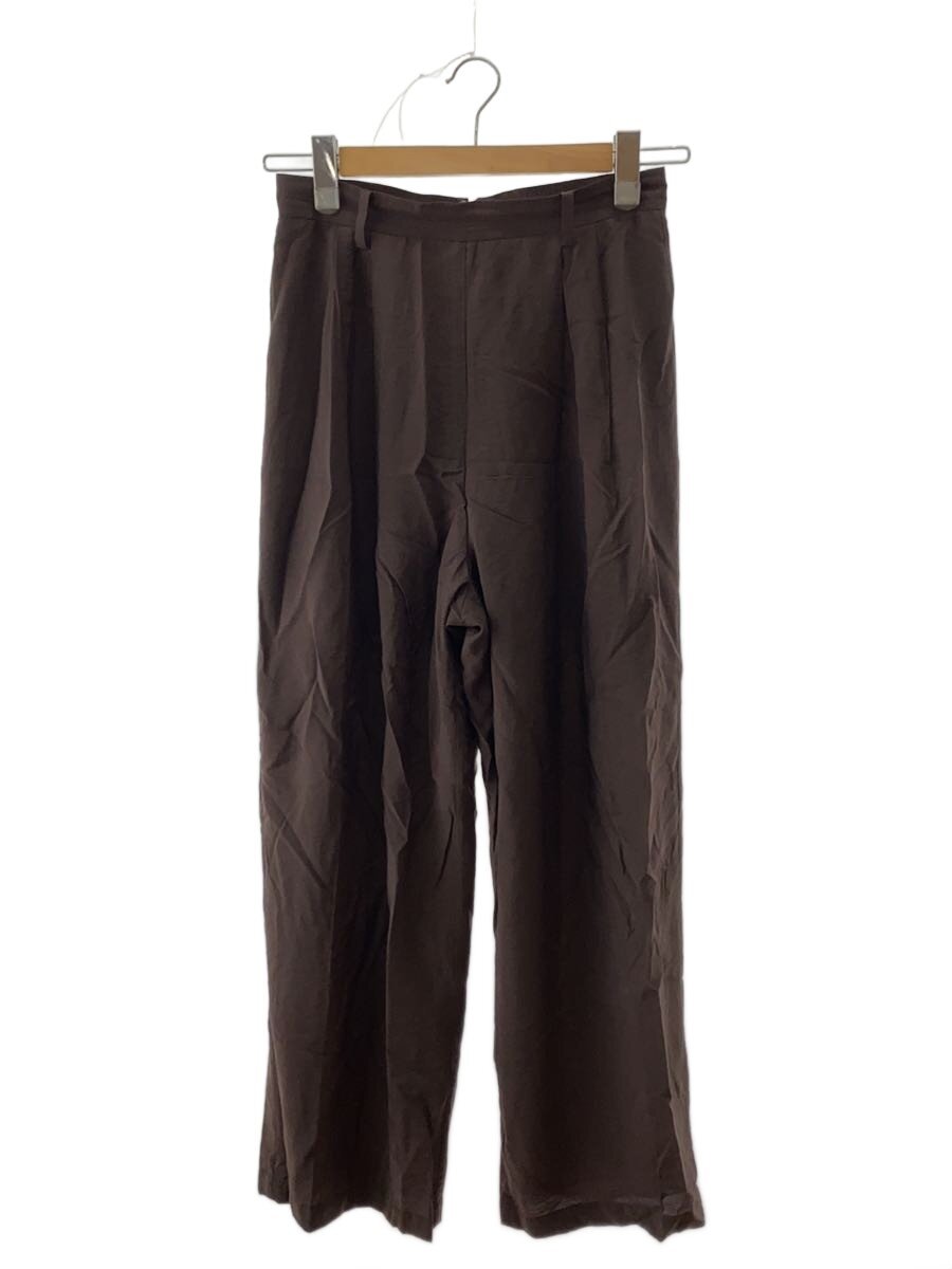 【中古】CLANE◆SHEER STRAIGHT PANTS ボトム/1/レーヨン/BRW/無地/18110-7332【レ...