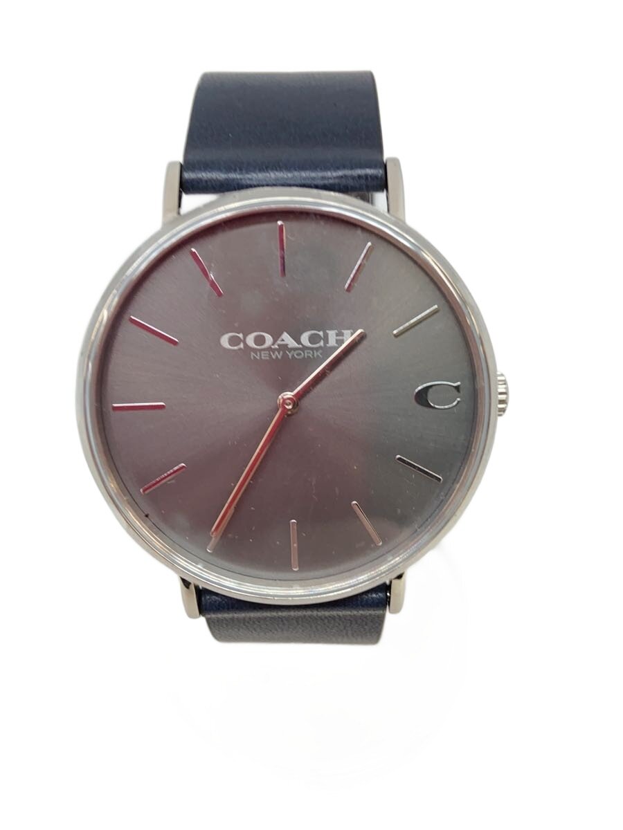 Other - 【中古】COACH◆クォーツ腕時計/アナログ/レザー/BLK【服飾雑貨他】