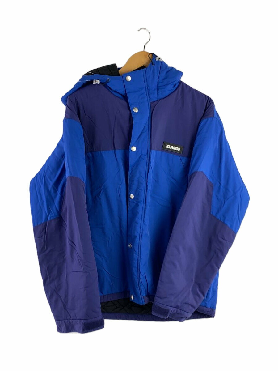 【中古】X-LARGE◆HOODED NYLON JACKET/ナイロンジャケット/L/ナイロン/BLU/101214021001【メンズウェア】