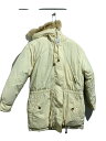 【中古】EDDIE BAUER◆ダウンジャケット/M/ポリエステル/クリーム/無地【メンズウェア】