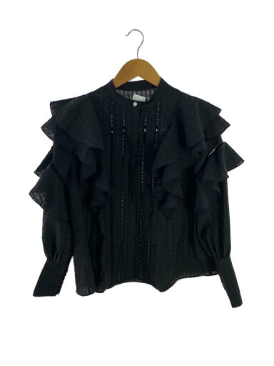 【中古】eimy istoire◆22AW/パールポイントシアーチェックフリルブラウス/FREE/ポリエステル/BLK/1122510025-0【レディースウェア】 【中古】eimy istoire◆22AW/パールポイントシアーチェックフリルブラウス/FREE/ポリエステル/BLK/1122510025-0【レディースウェア】