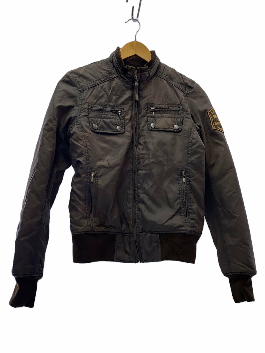 【中古】HYSTERIC GLAMOUR◆PRIMALOFT/ジャケット/FREE/ナイロン/BRW/無地/変色有【レディースウェア】